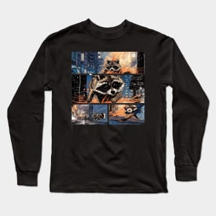 Street Cats need your Support - Vintage Raccoon Comic Cartoon Sticker T-shirt Long Sleeve T-Shirt